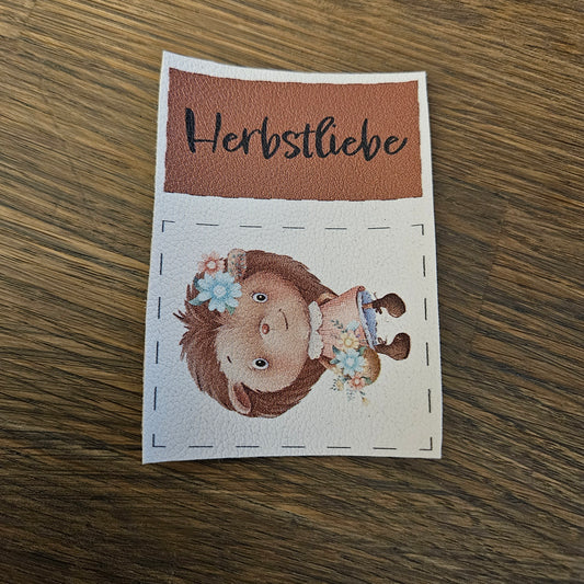 Kunstlederlabel Set - Herbstliebe Igel