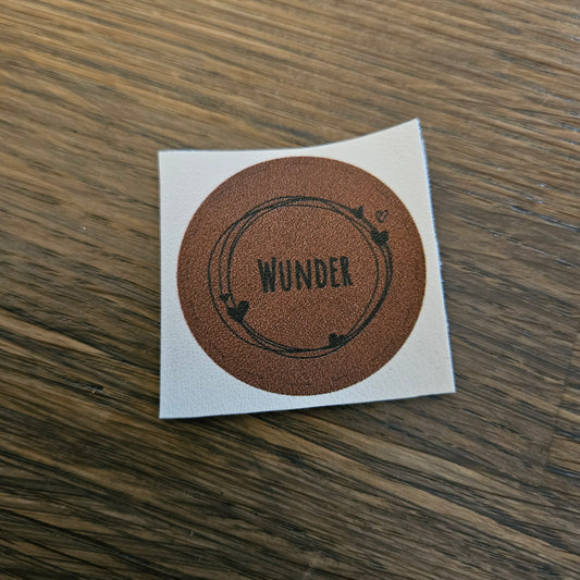 Kunstlederlabel - Wunder Rund Braun