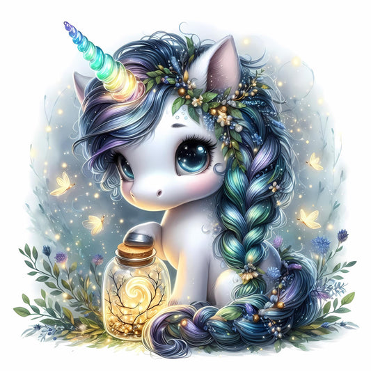 Auktion - Bügelbild - Sparkle Einhorn 3 - 15cm