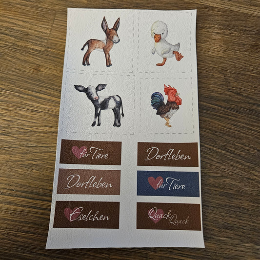 Kunstlederlabel Set - Dorfleben