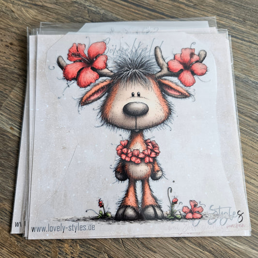 Bügelbild - Sommer Reh ca. 15cm