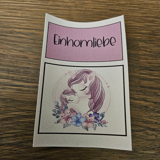 Kunstlederlabel Set - Einhornliebe