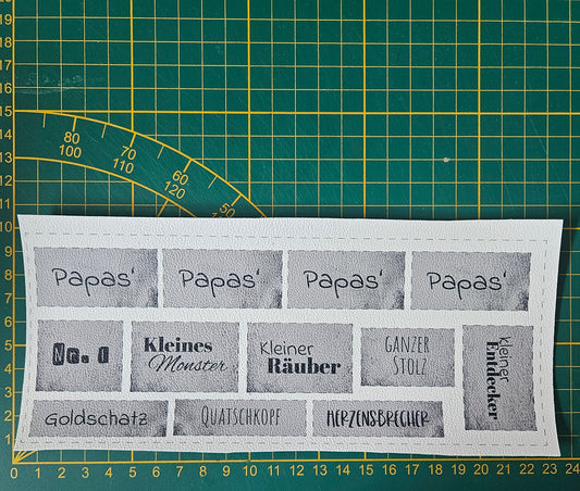 Kunstlederlabel Set - Papas Junge