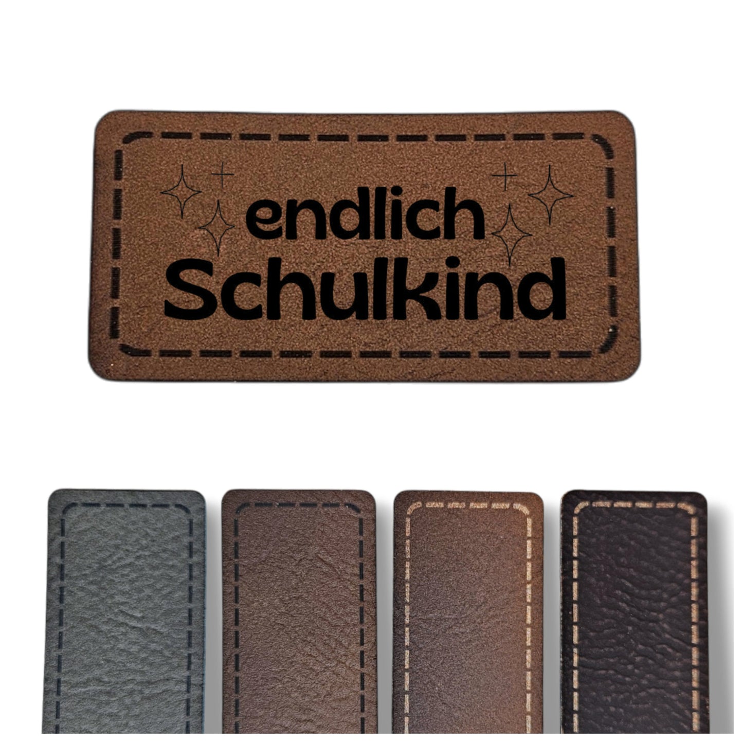 Kunstleder Patch - Rechteck - Endlich Schulkind