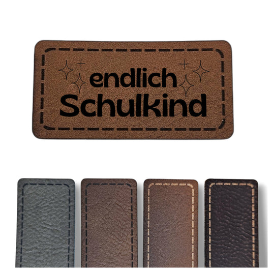 Kunstleder Patch - Rechteck - Endlich Schulkind
