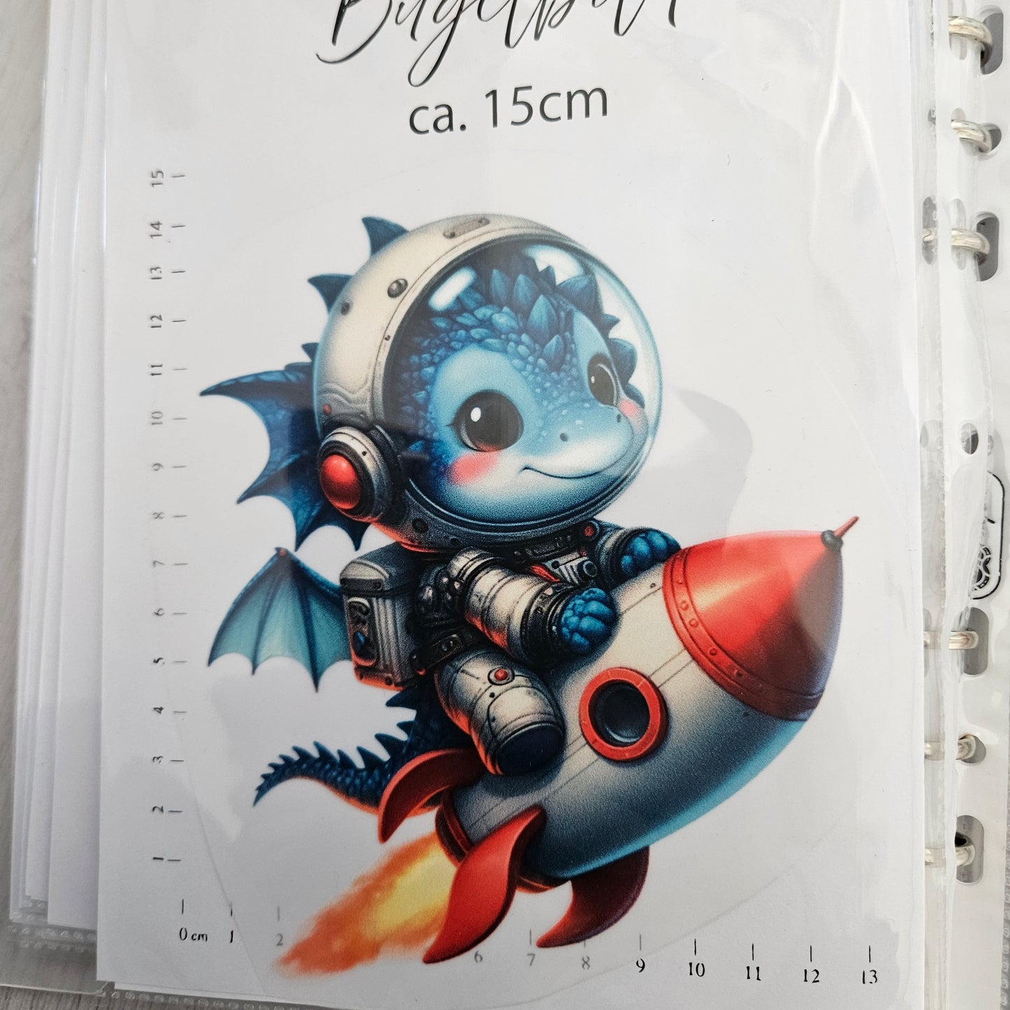 Bügelbild - Dino Rakete ca. 15cm