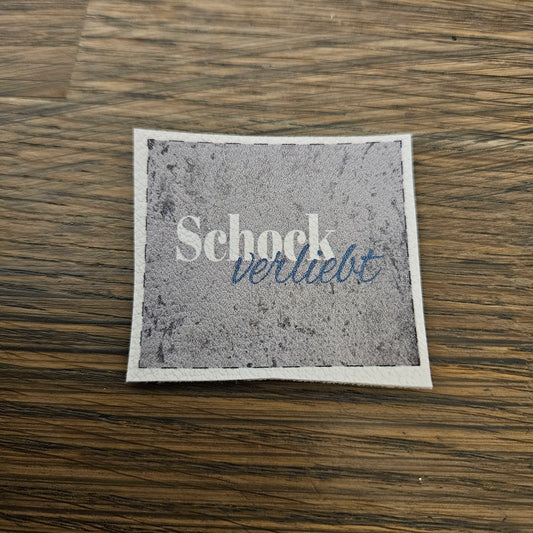 Kunstlederlabel - SchockVerliebt Grau/Petrol