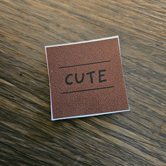 Kunstlederlabel - Cute Braun