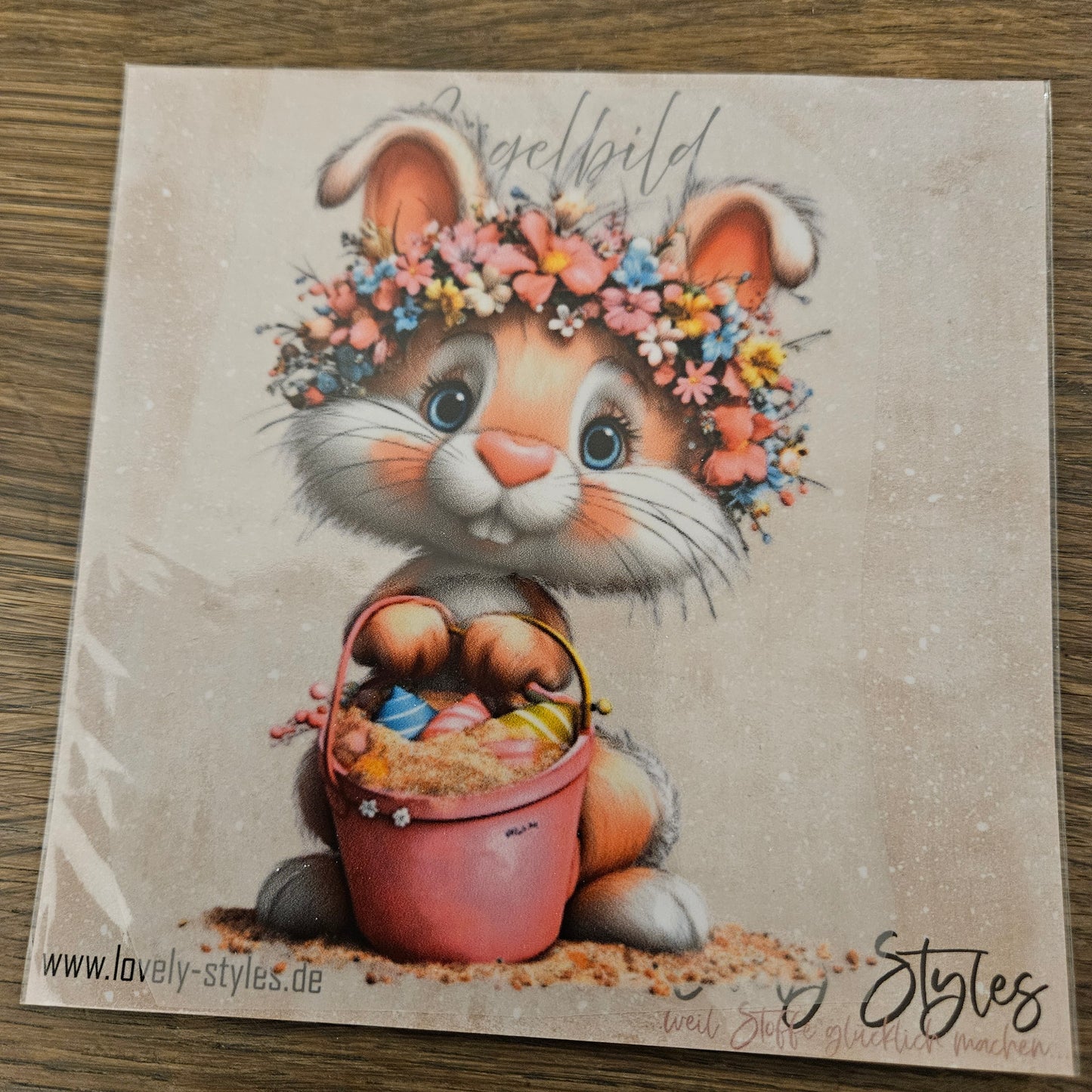 Bügelbild - Funny Hase ca. 15cm