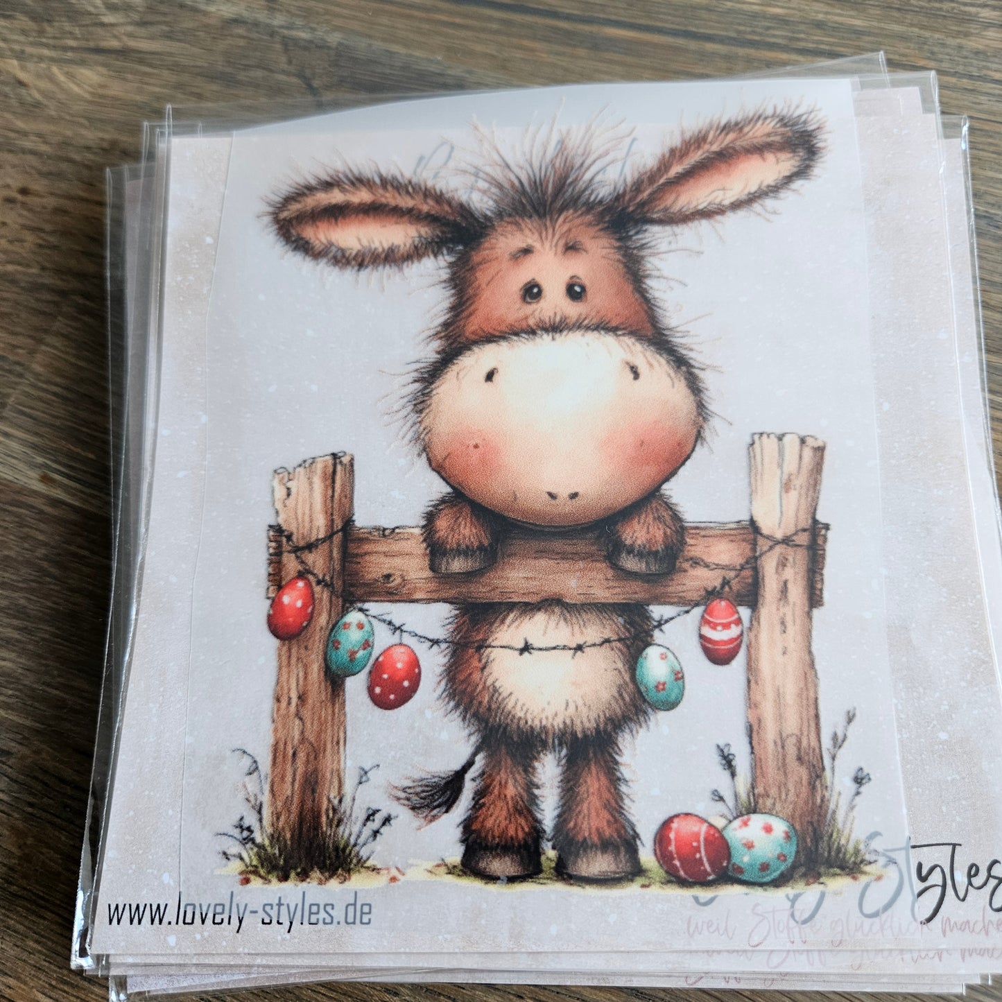 Bügelbild - Esel am Zaun ca. 15cm