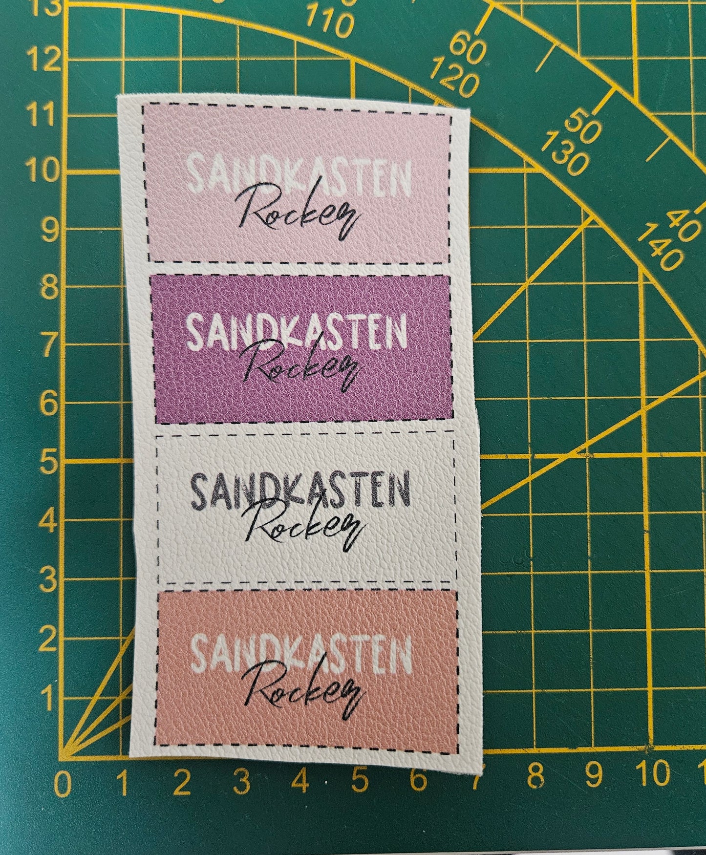 Kunstlederlabel Set - Sandkasten Rocker Rosa