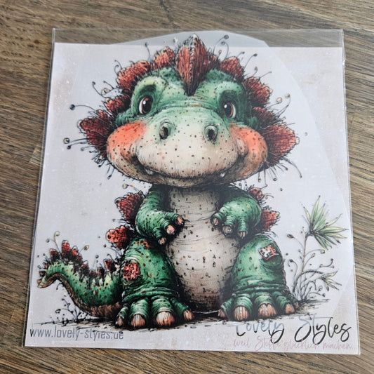 Bügelbild - Dino Grün ca. 15cm