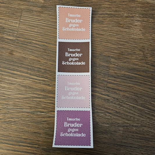 Kunstlederlabel Set - Tausche Bruder Rosa