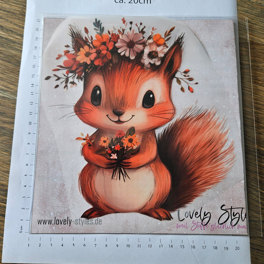 Bügelbild - Süßes Eichhörnchen ca. 20cm