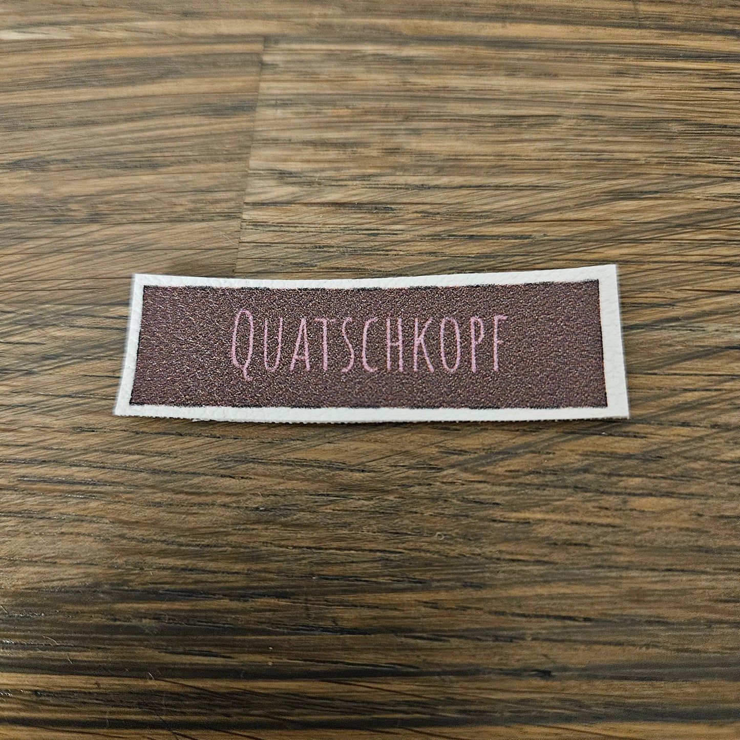 Kunstlederlabel - Quatschkopf Braun/Rosa