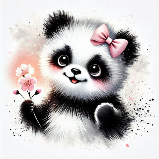 Auktion - Bügelbild - Süßer Panda 1 - 20cm