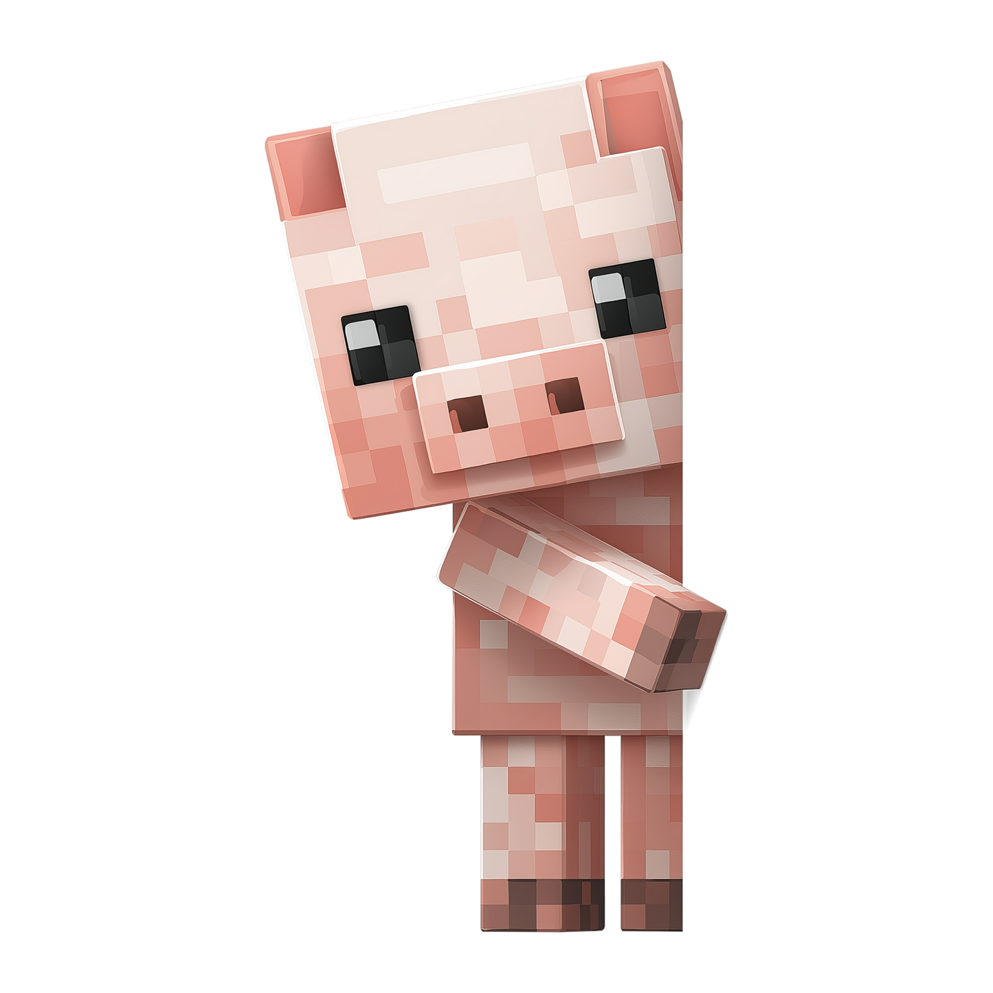 Auktion - Bügelbild - Pixel World Schwein - 20cm