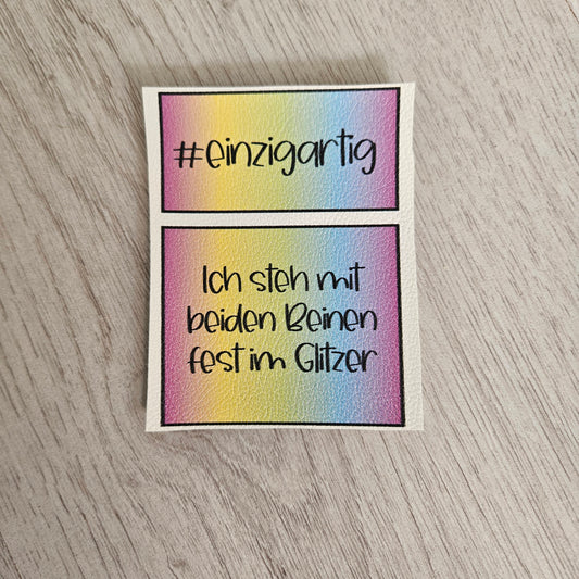 Kunstlederlabel Set - Einzigartig