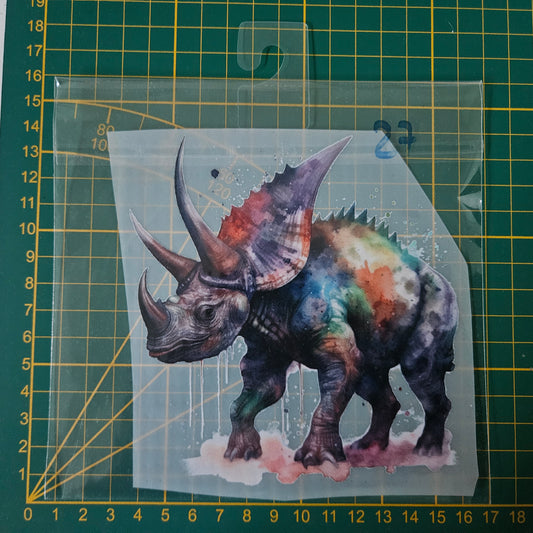 Bügelbild - Triceratops bunt ca. 15cm