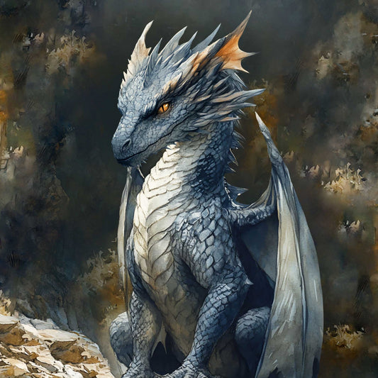 Sommersweat - Panel - Drache Blau 2