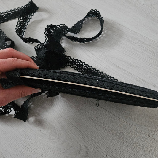 Auktion - Baumwoll Spitze Schwarz Restbestand