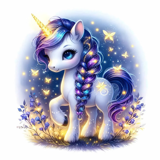 Auktion - Bügelbild - Einhorn Sparkle 13 - 15cm