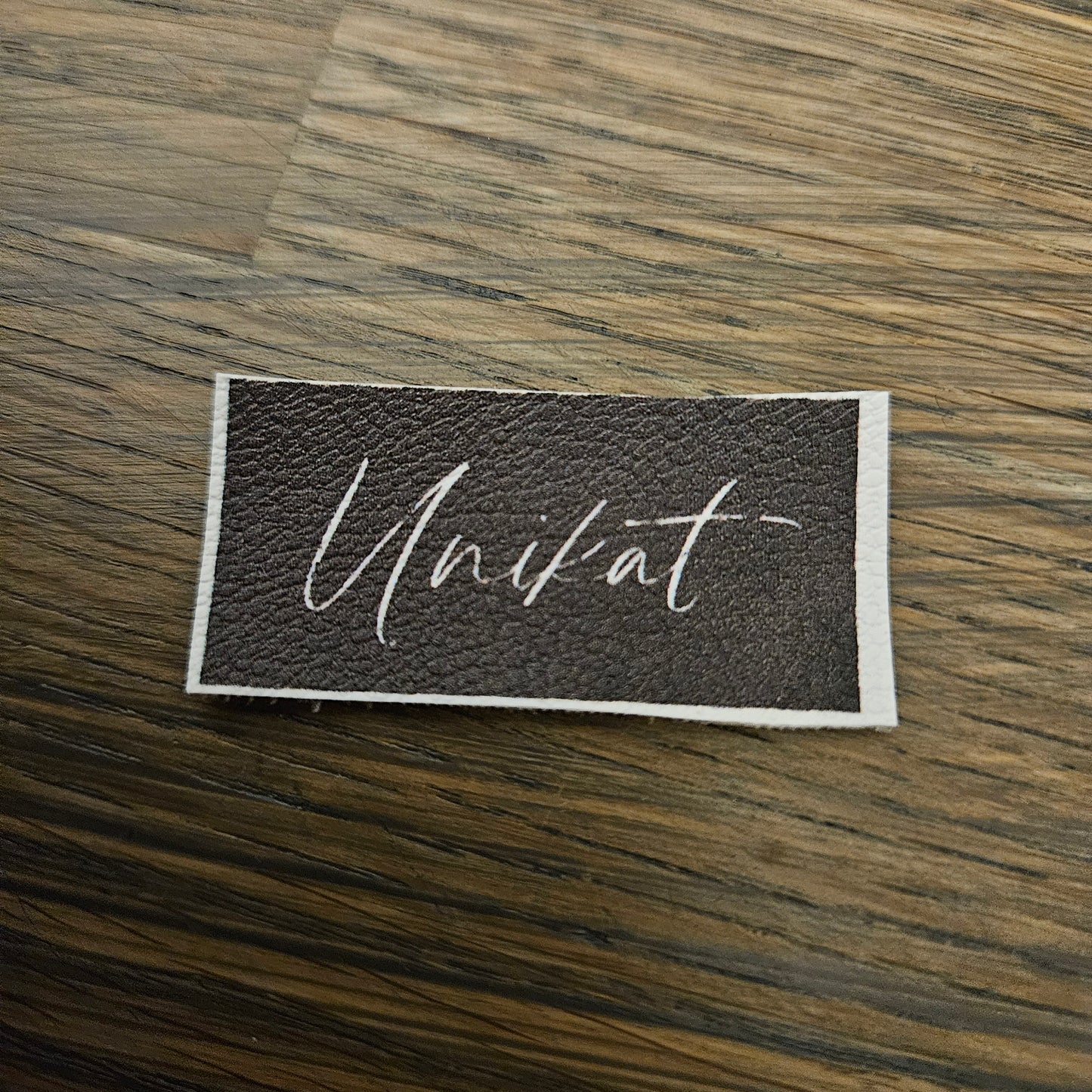 Kunstlederlabel - Unikat dunkelbraun
