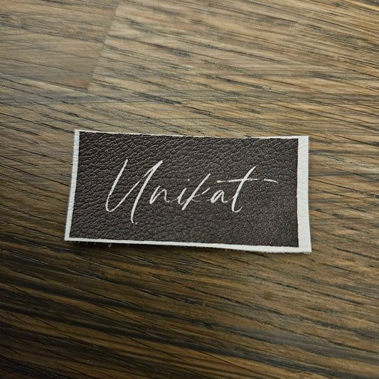 Kunstlederlabel - Unikat dunkelbraun