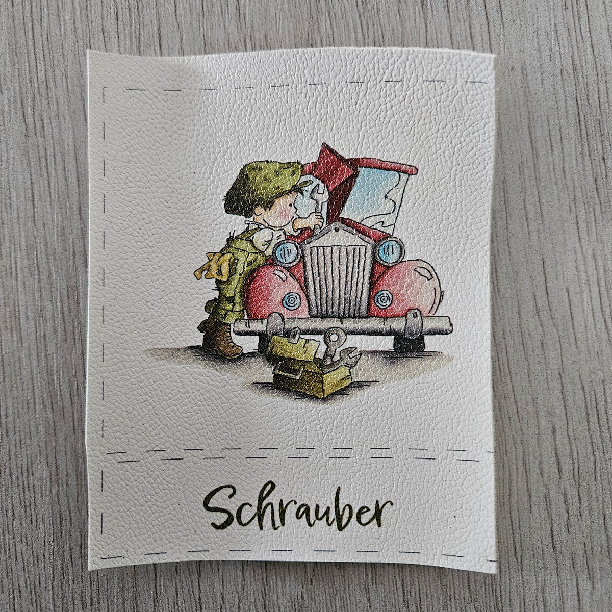 Kunstlederlabel Set - Schrauber