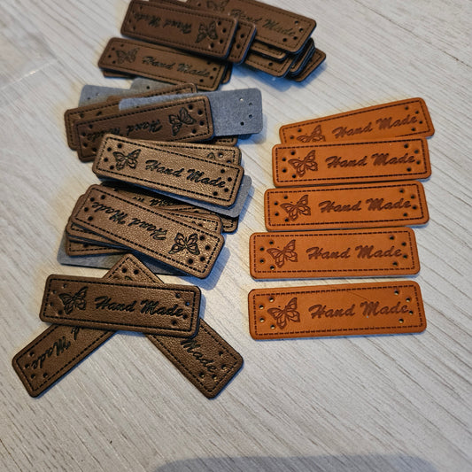 Handmade Aufnäher 5x1,5cm Braun/Dunkelbraun