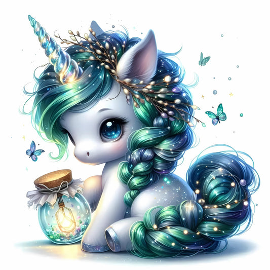 Auktion - Bügelbild - Sparkle Einhorn 2 - 15cm