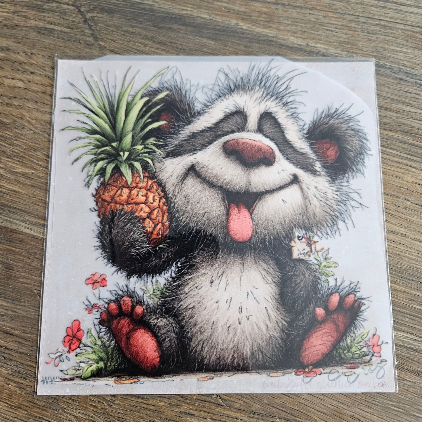 Bügelbild - Panda Ananas ca. 15cm