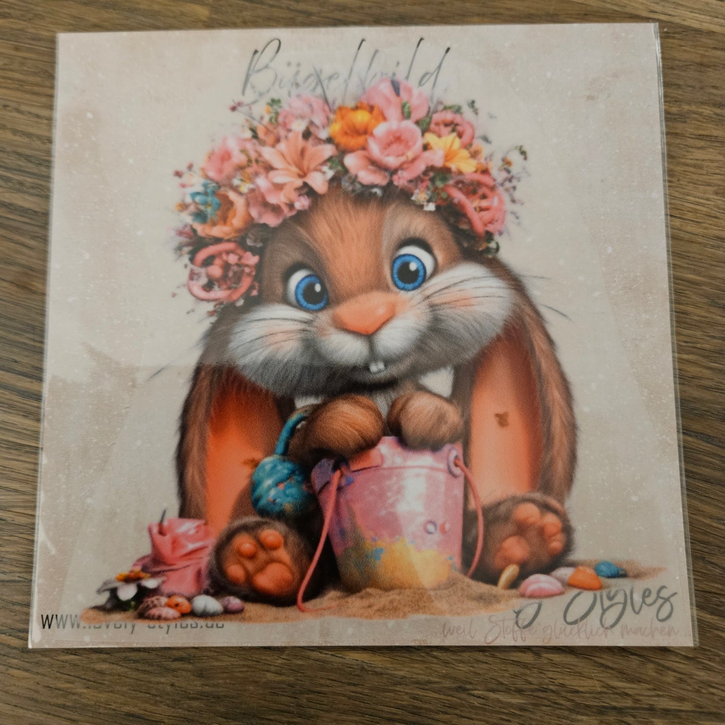 Bügelbild - Funny Hase ca. 15cm