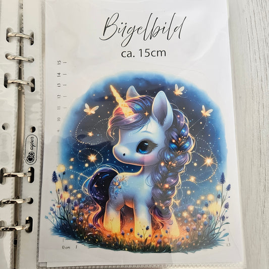 Bügelbild - Magisches Einhorn Blau 1 ca. 15cm
