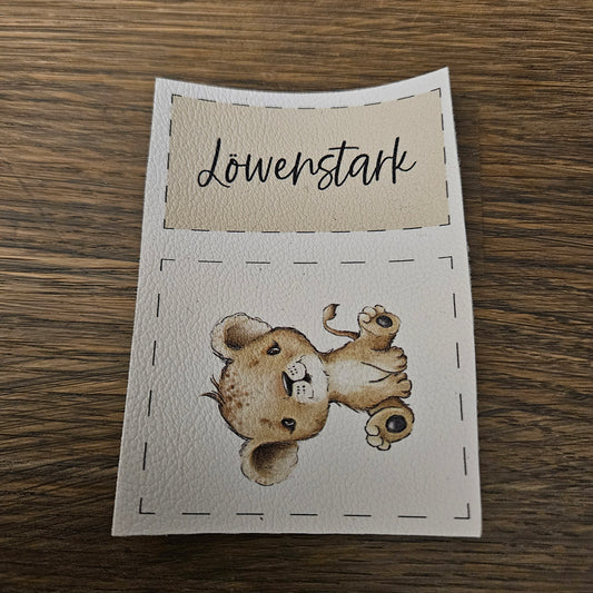 Kunstlederlabel Set - Löwenstark