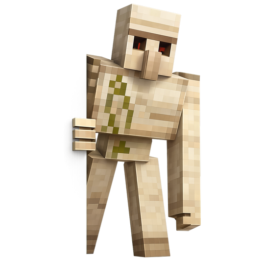 Auktion - Bügelbild - Pixel World Golem - 20cm