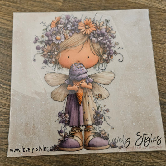 Bügelbild - Lila Fee ca. 15cm