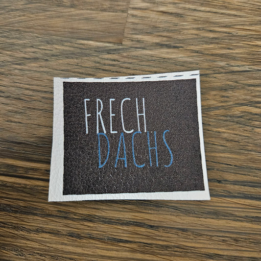 Kunstlederlabel - FrechDachs Dunkelbraun/Petrol