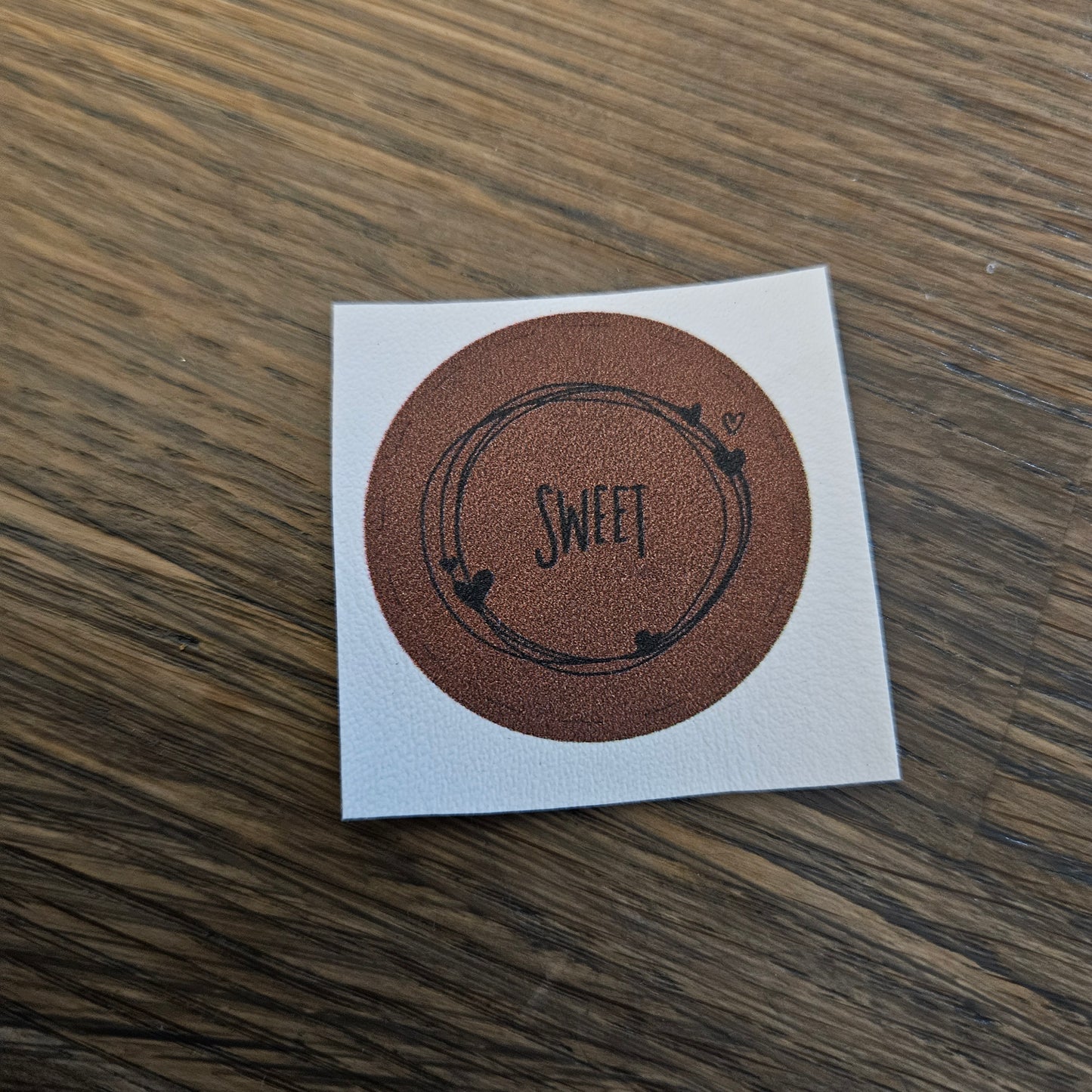 Kunstlederlabel - Sweet Rund Braun