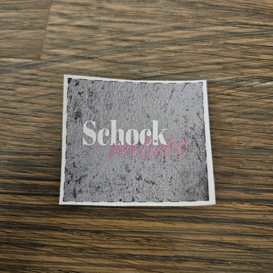 Kunstlederlabel - SchockVerliebt Grau/Pink