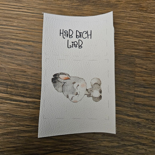 Kunstlederlabel Set - Hab dich Lieb Hase