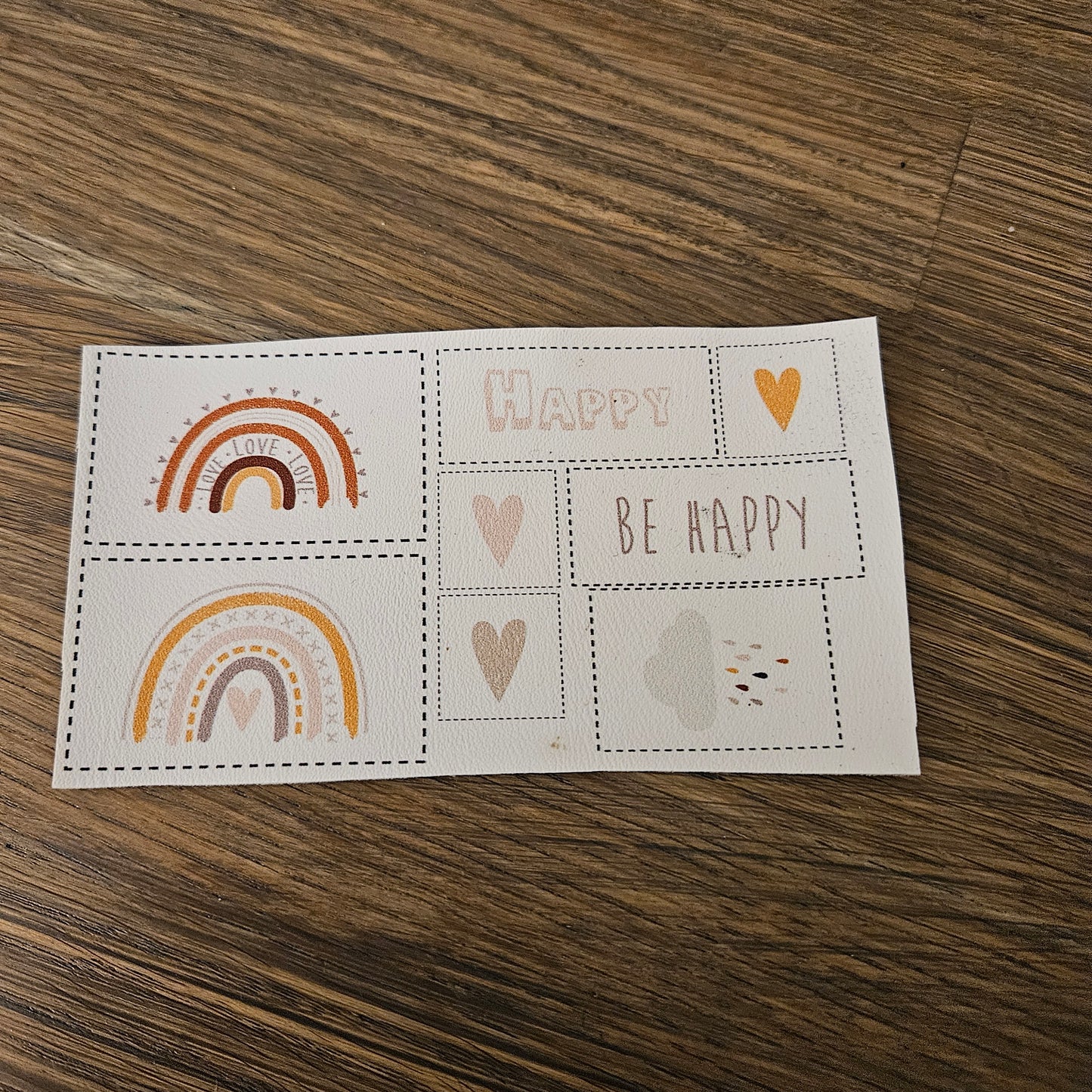 Kunstlederlabel Set - Happy Rainbow
