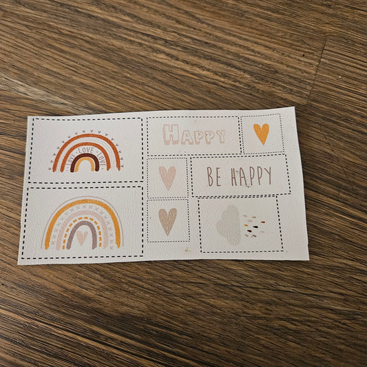 Kunstlederlabel Set - Happy Rainbow