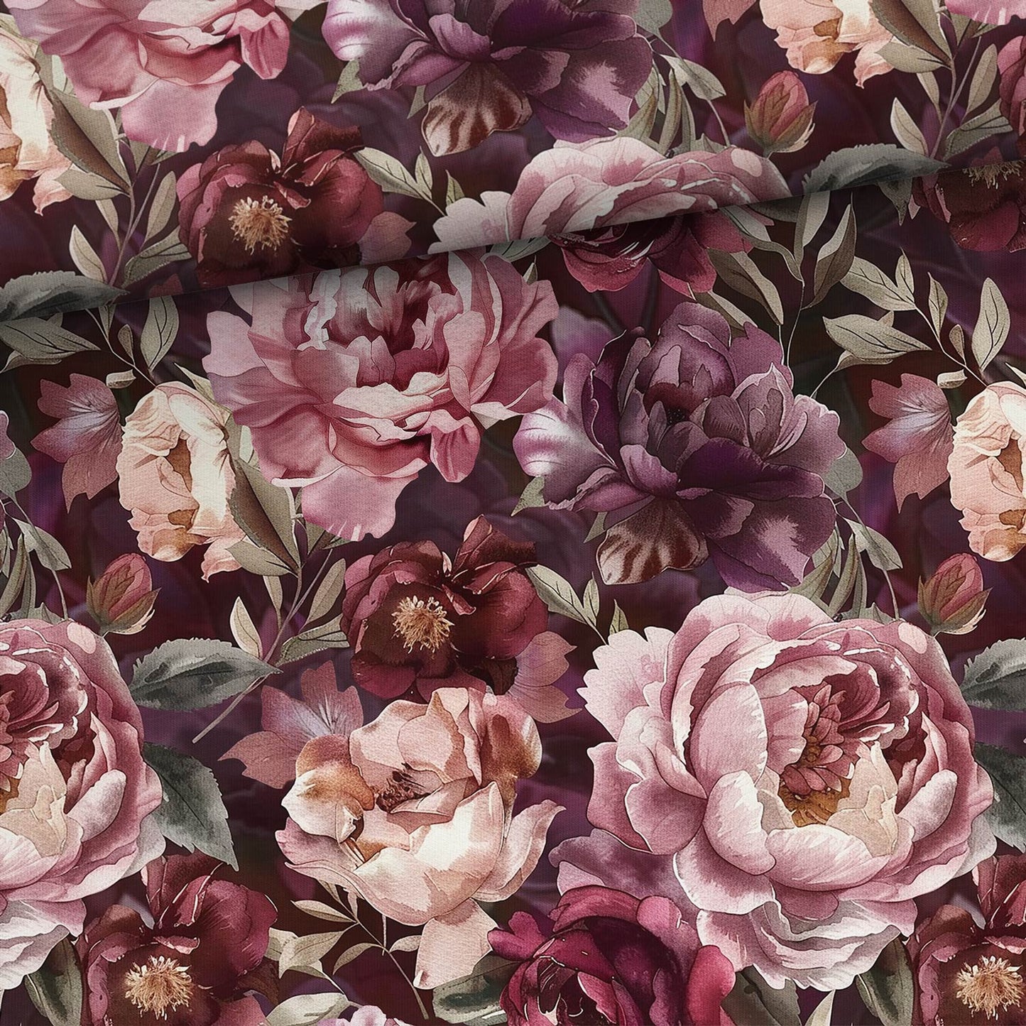 Jersey - Dunkle Blumen