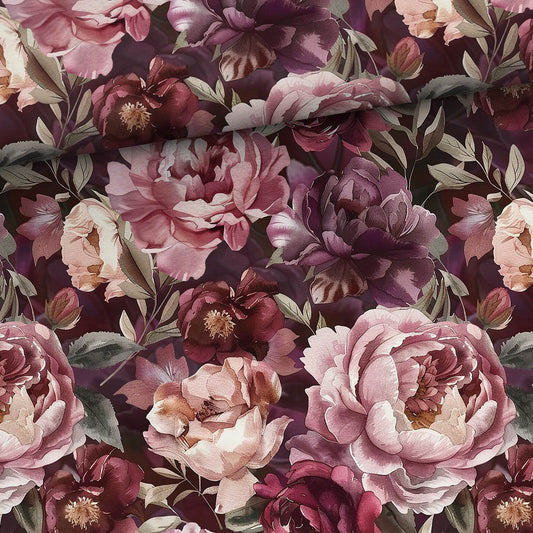 Jersey - Dunkle Blumen