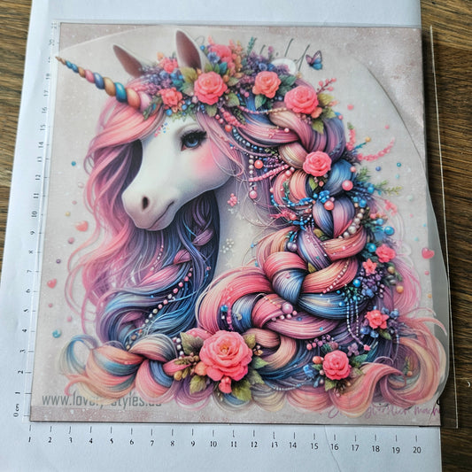Bügelbild - Einhorn Pastell ca. 20cm