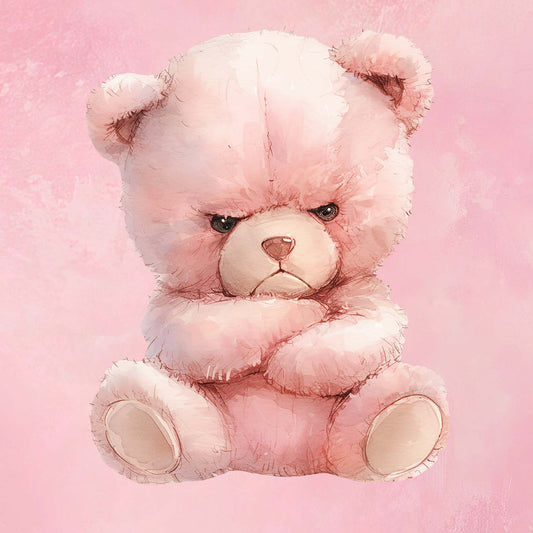 Sommersweat - Panel - Watercolour Rosa Grumpy Bär