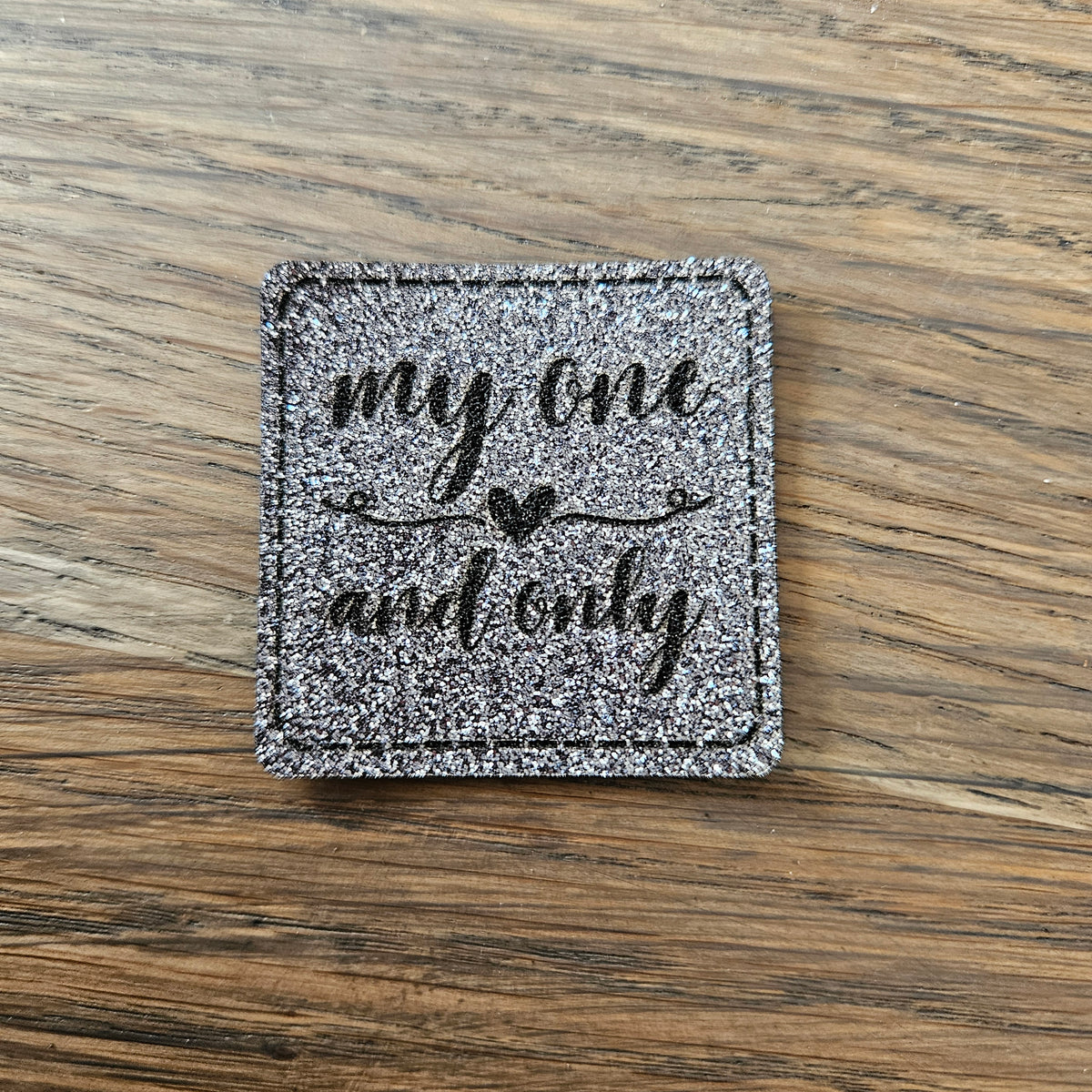 Patch - 4x4cm - Glitzer - My One and only Grau