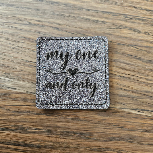 Patch - 4x4cm - Glitzer - My One and only Grau