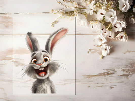 Bügelbild - Lustiger Hase #1558